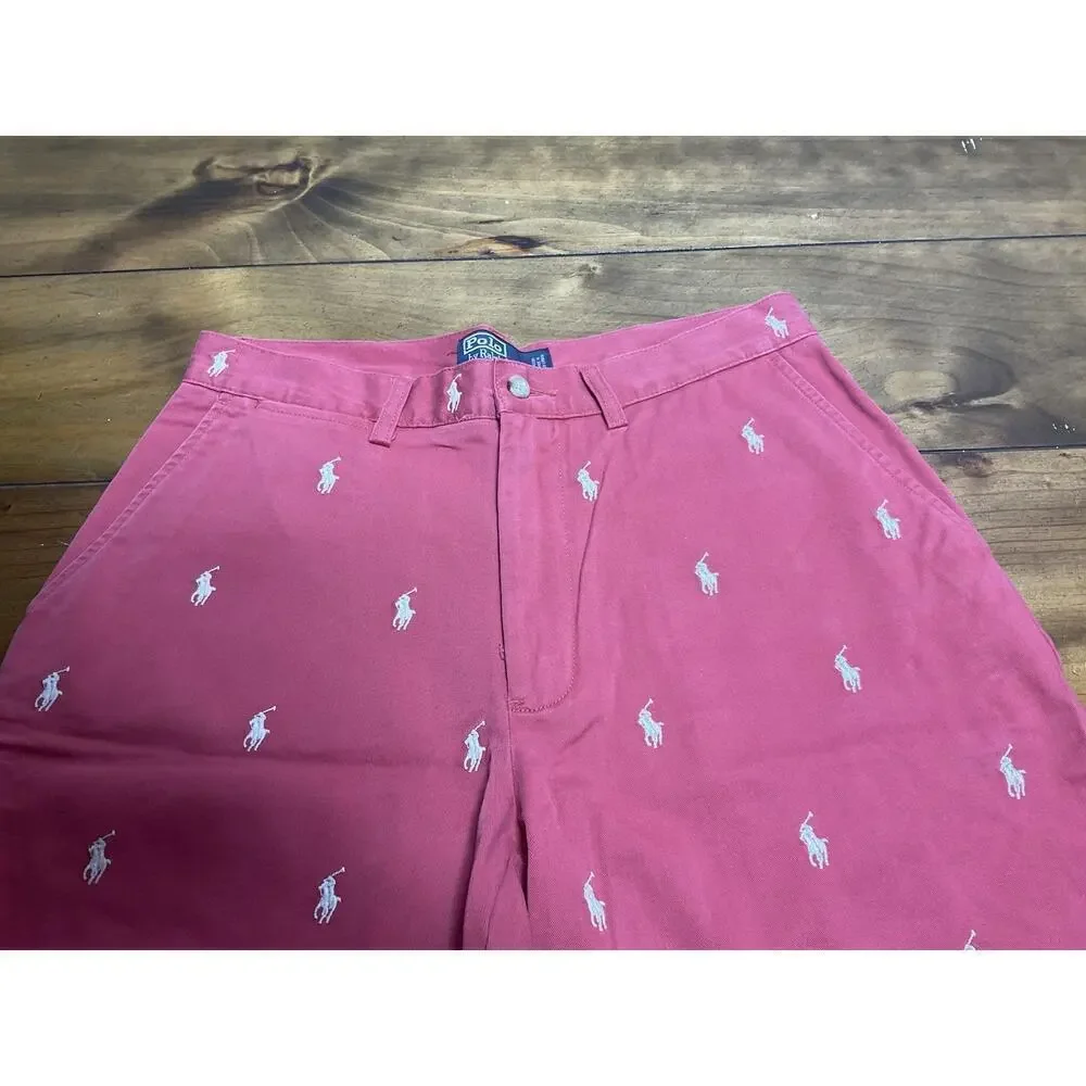 Polo Ralph Lauren Shorts Men's Size 31 Pink All Over Pony Print